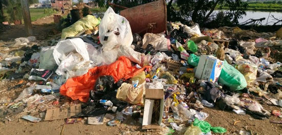 تراكم القمامة بشوارع قرية الباز (1)