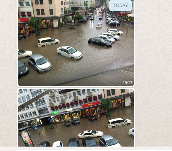 غرق شوارع فرانكفورت بألمانيا بسبب الأمطار (4)