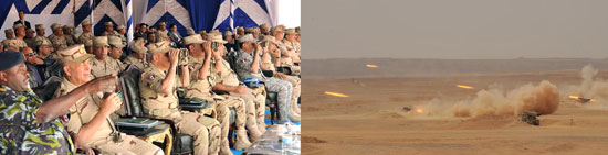 1-(1)وزير الدفاع يشهد أكبر بيان عملى بالذخيرة الحية لمدفعية القوات المسلحة مجد 14