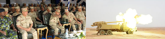 1-(2)وزير الدفاع يشهد أكبر بيان عملى بالذخيرة الحية لمدفعية القوات المسلحة مجد 14