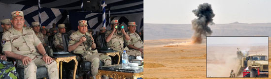 1-(4)وزير الدفاع يشهد أكبر بيان عملى بالذخيرة الحية لمدفعية القوات المسلحة مجد 14
