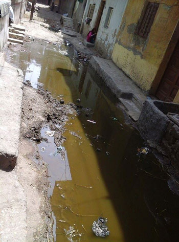  مياه الصرف الصحى تغرق منازل قرية كومبو القصر فى البحيرة (12)