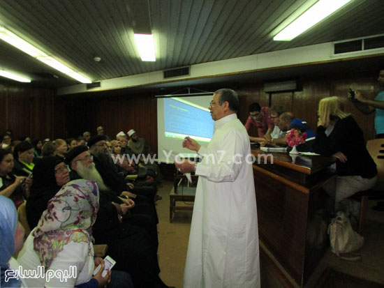 الشيخ الرملى يتحدث للحضور خلال الدوة -اليوم السابع -6 -2015