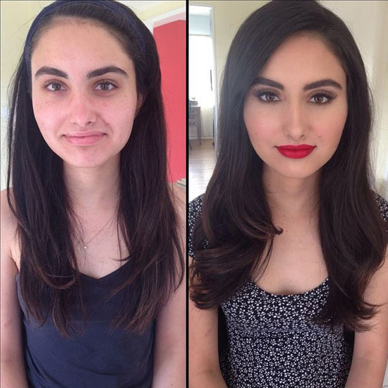 فتاة تظهر مختلفة بعد وضع المكياج على وجهها  -اليوم السابع -6 -2015