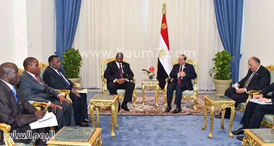 جانب من لقاء الرئيس السيسى ورئيس مالاوي -اليوم السابع -6 -2015