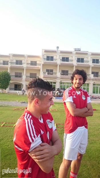 أحمد حجازى مع كريم حافظ لاعب ليرس البلجيكى  -اليوم السابع -6 -2015