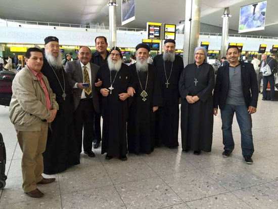 الأنبا موسى يغادر مطار هيثرو -اليوم السابع -6 -2015