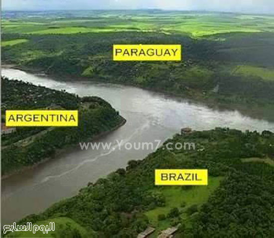 الحدود التى تجمع بين باراجواى، والبرازيل، والأرجنتين -اليوم السابع -6 -2015
