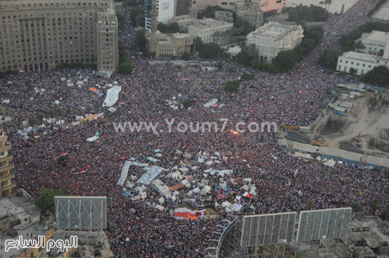 ميدان التحرير مملوء على آخره بحشود المتظاهرين  -اليوم السابع -6 -2015