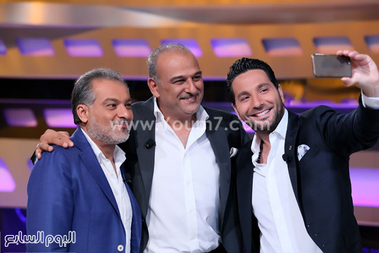 	Selfie وسام بريدى مع جمال سليمان و حاتم علي -اليوم السابع -6 -2015