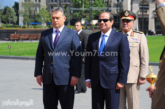  رئيس الوزراء المجرى فيكتور أوربان أثناء استقباله للرئيس عبد الفتاح السيسى -اليوم السابع -6 -2015