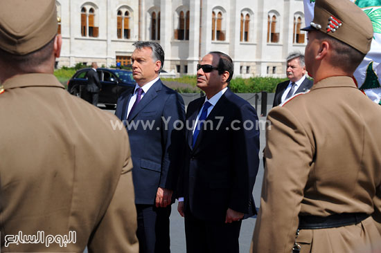  جانب من استقبال رئيس الوزراء المجرى فيكتور أوربان للرئيس عبد الفتاح السيسى -اليوم السابع -6 -2015