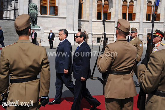  صورة للرئيس عبد الفتاح السيسى مع رئيس الوزراء المجرى فيكتور أوربان -اليوم السابع -6 -2015