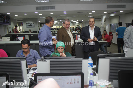 توفيق عكاشة ونبيل صبحى يتفقدان اليوم السابع -اليوم السابع -6 -2015