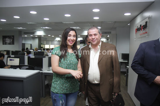 الإعلامى توفيق عكاشة والزميلة رانيا علوى -اليوم السابع -6 -2015