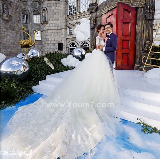 وظهر العروسان فى مشهد مبهج خلال الصور  -اليوم السابع -6 -2015