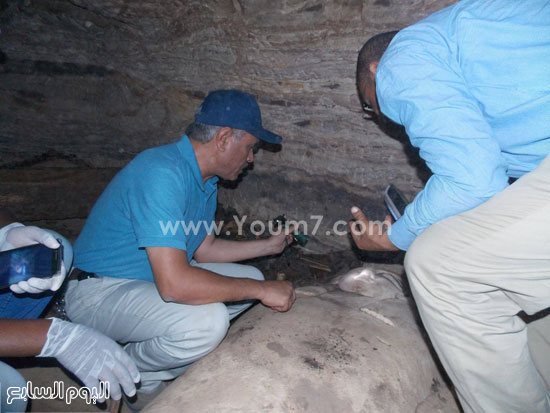 مدير آثار أسوان أثناء العثور على الكشف الأثرى -اليوم السابع -6 -2015