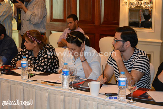 الصحفيون على الكشوطى ورغدة صفوت وعبير شورى بالمؤتمر -اليوم السابع -6 -2015