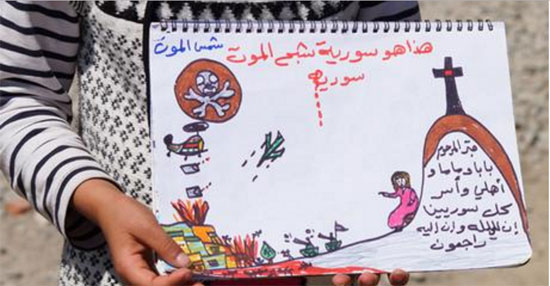 1رسومات طفلة سورية تجسد معاناة اللاجئين (1)
