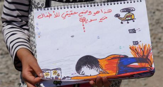 1رسومات طفلة سورية تجسد معاناة اللاجئين (3)