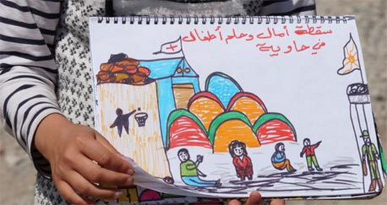 1رسومات طفلة سورية تجسد معاناة اللاجئين (5)