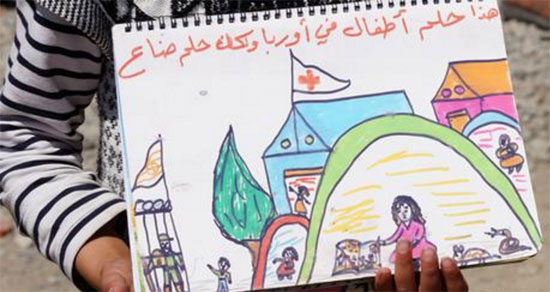 1رسومات طفلة سورية تجسد معاناة اللاجئين (6)
