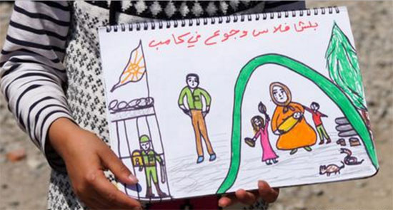 1رسومات طفلة سورية تجسد معاناة اللاجئين (9)