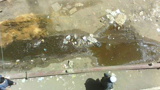 تراكم مياه الصرف الصحى فى عزبة النخل