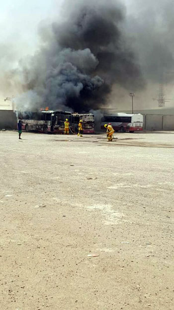 عمال أوجيه السعودية يضرمون النيران بالشركة (1)