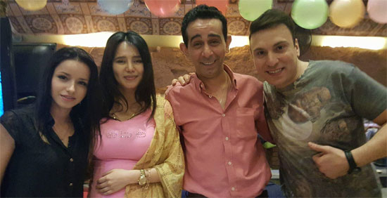 18محمد السماحى وزوجته مع الممثل مصطفى هريدى وزوجته