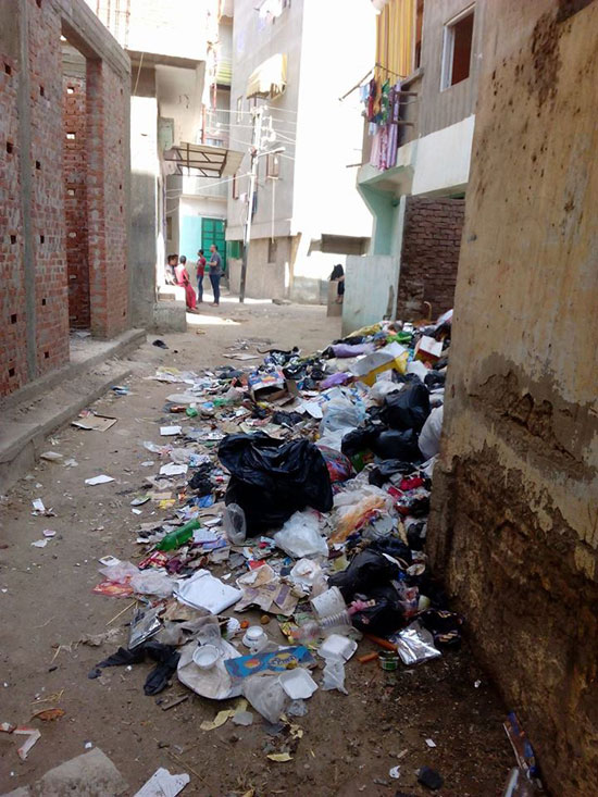 تلال القمامة فى شوارع قرية البستان (1)