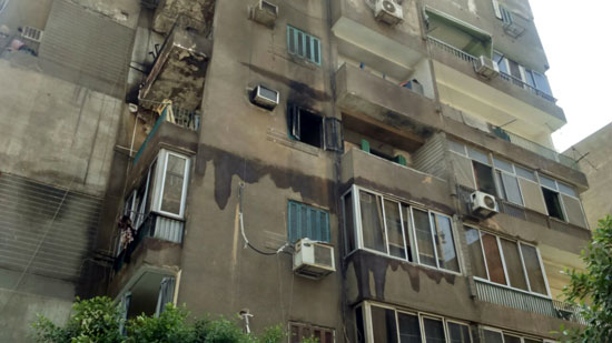 الحريق داخل شقة الطالبة اليمنية (2)