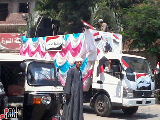  مسيرة بالسيارات احتفالا بذكرى ثورة 30 يونيو فى بسيون (7)