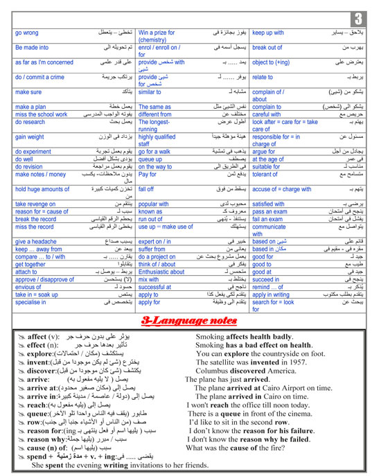 مراجعات ليلة الامتحان فى مادة اللغة الانجليزية (3)