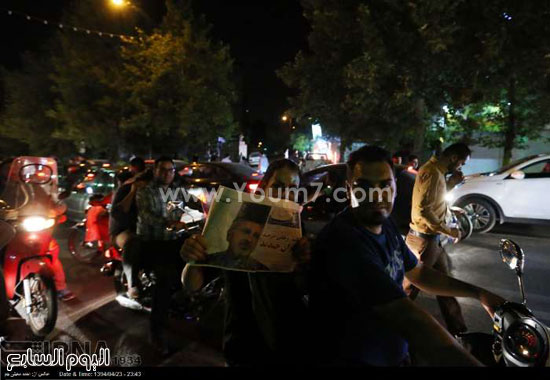 الإيرانيين فى احتفالات بالاتفاق النووى -اليوم السابع -7 -2015