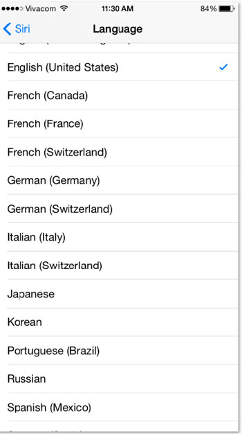 *اللغات المدعومة حاليا هى الإنجليزية والإنجليزية، الصينية، الدانماركية، الهولندية، الفرنسية، الألمانية، الإيطالية، اليابانية، الكورية، البرتغالية، الروسية، الإسبانية، السويدية، التايلاندية، والتركية -اليوم السابع -7 -2015