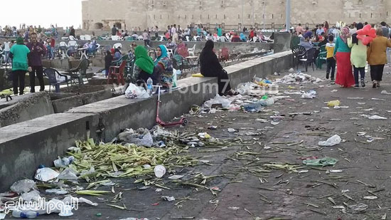  القمامة تحاصر ساحة قلعة قايتباى -اليوم السابع -7 -2015