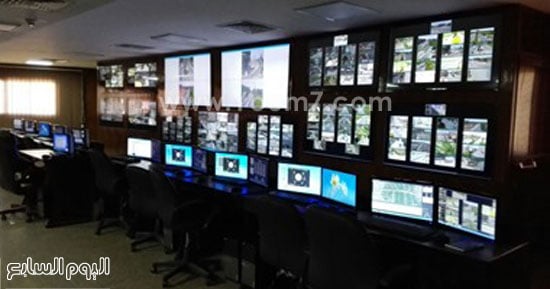 غرفة التحكم بكاميرات المراقبة بمحافظة الأقصر -اليوم السابع -7 -2015