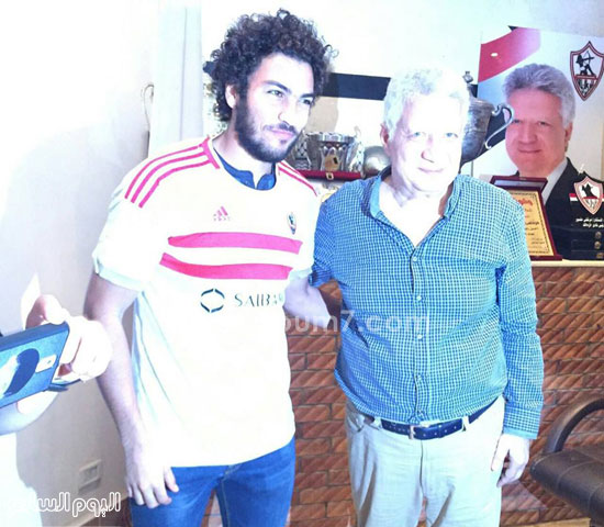 شريف علاء مع رئيس الزمالك -اليوم السابع -7 -2015