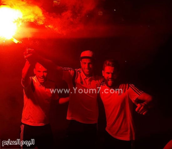 لاعبو الزمالك يحتفلون بالتتويج بلقب الدورى -اليوم السابع -7 -2015