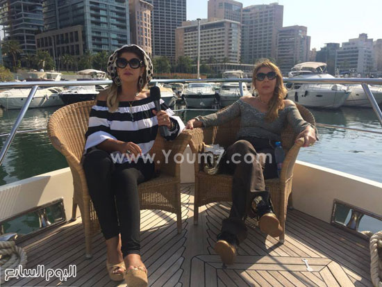 نادية الجندى مع بوسى شلبى على أحد المراكب النيلية خلال الحلقة -اليوم السابع -7 -2015