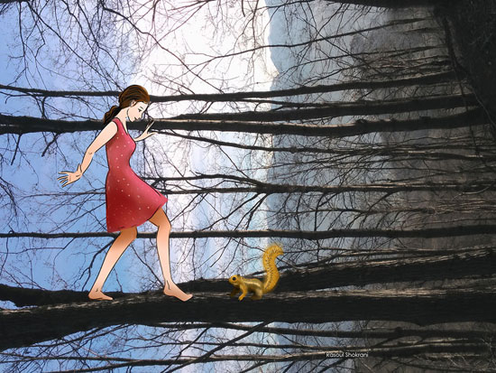  السير على الأشجار ليلا من صفة الفتيات الكرتونية -اليوم السابع -7 -2015