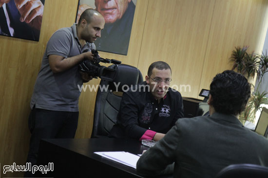 	رئيس التحرير مع محمود سعد الدين خلال التصوير  -اليوم السابع -7 -2015