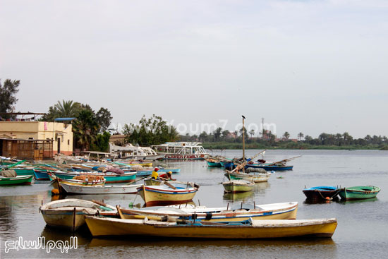 قوارب صيد ترسو على شاطئ البحيرة  -اليوم السابع -7 -2015