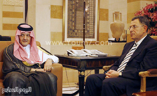 سعود الفيصل ورئيس الوزراء اللبناى الأسبق فؤاد السنيورة -اليوم السابع -7 -2015