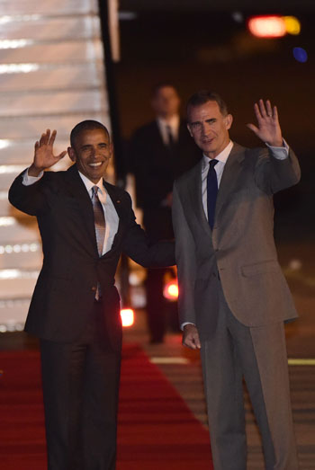 أوباما يصل إلى اسبانيا فى زيارة رسمية (6)