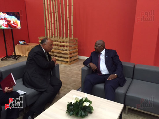 سامح شكرى يجرى مباحثات مع وزراء خارجية السودان وأوغندا وغانا (2)