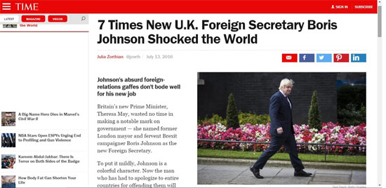 بوريس جونسون وزير الخارجية البريطانى الجديد