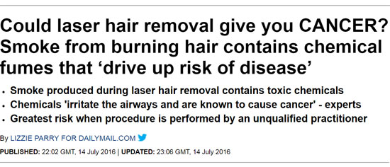 إزالة الشعر بالليزر يعرضك لـ33 مادة سامة ومسرطنة