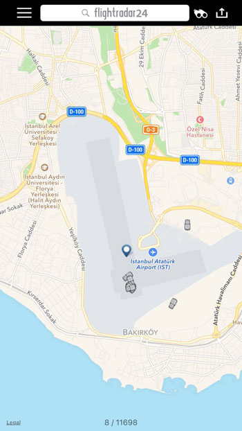 مطار-أتاتورك-خالى-من-الطائرات-عبر-تطبيق--Flightradaf24-(2)